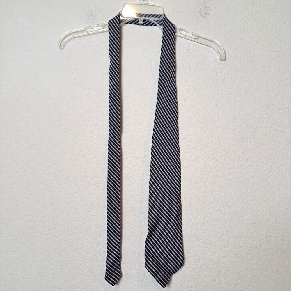 Bresciani 100% Silk Made In Italy Men's Neck Tie 57" Black White Striped